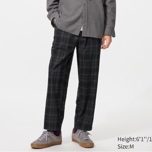 Uniqlo Flannel Ankle Pants Checkered Gray Medium 30-33 waist